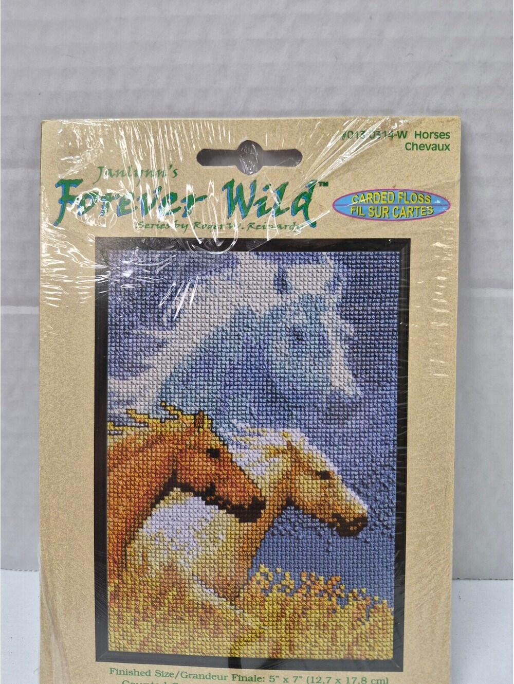 Janlynn Forever Wild Counted Cross Stitch Kit Horses 5" x 7" Carded Floss J124